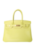 Hermès Birkin 30 in Soufre Epsom Leather, front view